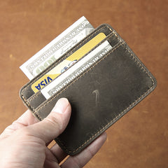 Handmade Leather Mens Cool billfold Wallet Card Holder Small Card Slim Wallets for Men - iwalletsmen