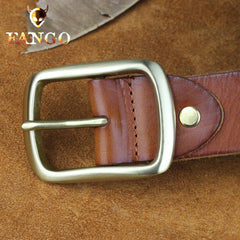 Handmade Genuine Leather Mens Leather Men Brown Belt for Men Cool Leather Belt