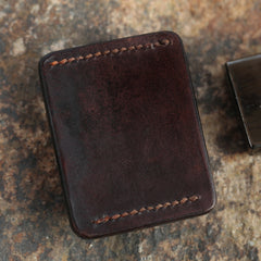 Cool Mens Leather Zippo Lighter Case with Loop Zippo lighter Holder with clip - iwalletsmen