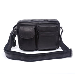 Handmade Genuine Leather Mens Cool Messenger Bag Chest Bag Bike Bag Cycling Bag for men