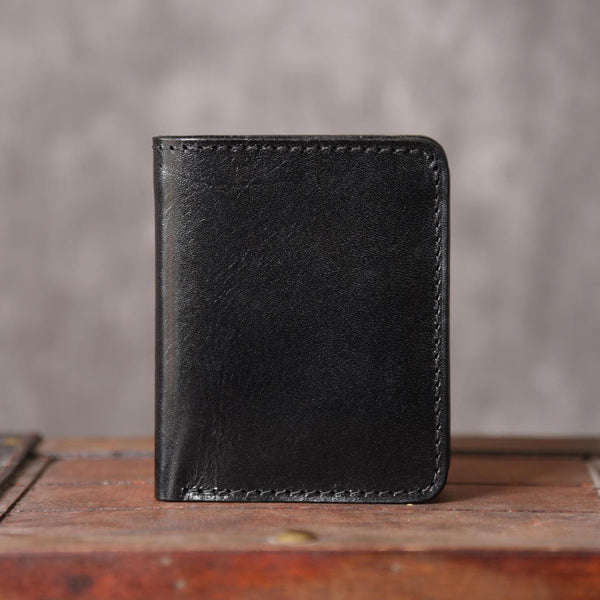 Handmade Leather Mens Cool Slim Leather Wallet Men Small Wallets Bifold for Men - iwalletsmen