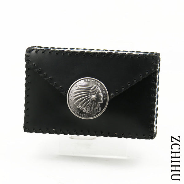 Cool Leather Mens Vintage Black Indian Cigarette Holder Case Cigarette Holder for Men - iwalletsmen