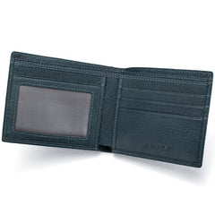 Genuine Leather Mens Cool Slim Leather Wallet Men Small Wallets Bifold for Men