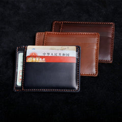 Genuine Leather Mens Cool Slim Front Pocket Wallet Leather Wallet Men Small Wallets  for Men