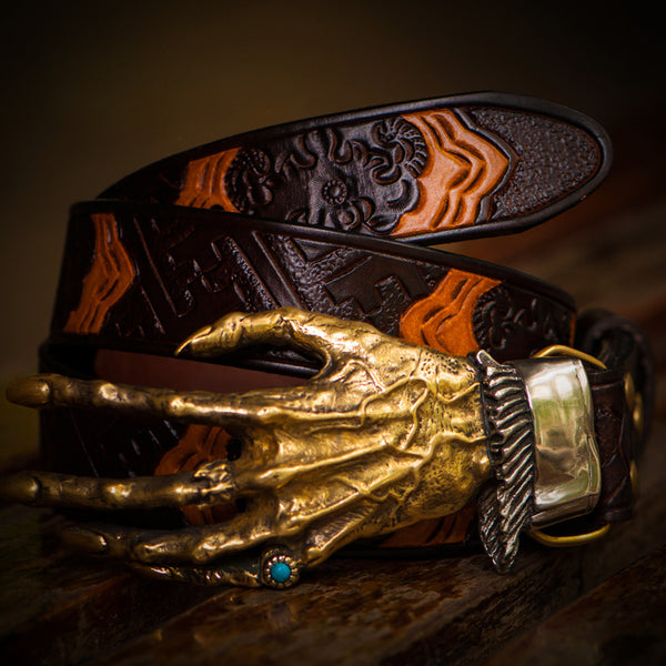 Handmade Genuine Leather Mens Belt Custom Cool Leather Men Black Belt for Men