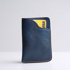 Handmade Leather Mens Cool billfold Wallet Card Holder Small Card Slim Wallets for Men