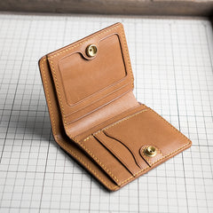 Handmade Leather Mens Cool Slim Leather Wallet Men Small Wallets Bifold for Men