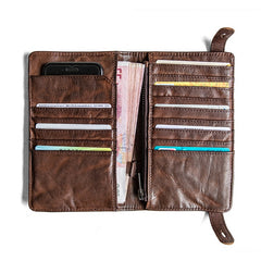Genuine Leather Mens Cool billfold Leather Wallet Men Cards Wallets Bifold for Men