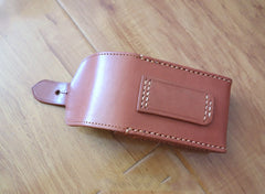 Cool Brown Handmade Leather Mens Cigarette Case Cigarette Holder Case with Belt Loop for Men - iwalletsmen