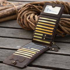Handmade Leather Mens Cool Long Leather Wallet Card Clutch Wallet for Men - iwalletsmen