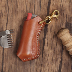 Cool Mens Leather disposable Lighter Case with Loop lighter Holder with clips - iwalletsmen