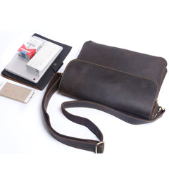 Handmade Leather Mens Cool Messenger Bag Chest Bag Bike Bag Cycling Bag for men