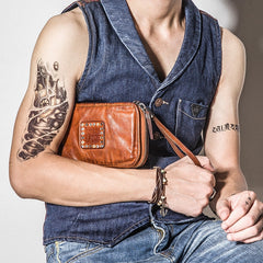 Handmade Leather Mens Cool Long Leather Wallet Zipper Clutch Wallet for Men - iwalletsmen