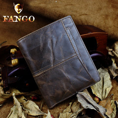 Handmade Leather Mens Cool Slim Leather Wallet Men billfold Wallets Bifold for Men
