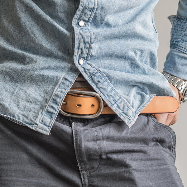 Handmade Genuine Custom Leather Mens Leather Men Coffee Beige Belt for Men - iwalletsmen