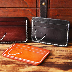 Handmade Mens Cool billfold Leather Wallet Men Small Card Slim Wallets for Men