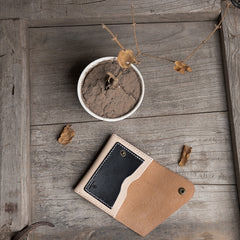 Handmade Leather Mens Cool billfold Wallet Card Holder Small Card Slim Wallets for Men