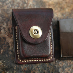 Cool Mens Leather Zippo Lighter Cases with Loop Zippo lighter Holder with clip - iwalletsmen