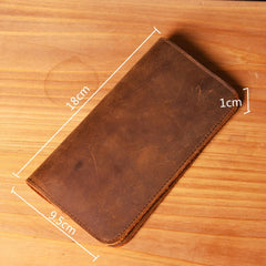 Handmade Leather Mens Cool Long Leather Wallet Slim Phone Clutch Wallet for Men - iwalletsmen