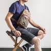 Vintage Green Canvas Leather Chest Sling Crossbody Bag for Men - Front View