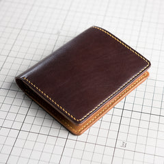 Handmade Leather Mens Cool Slim Leather Wallet Men Small Wallets Bifold for Men