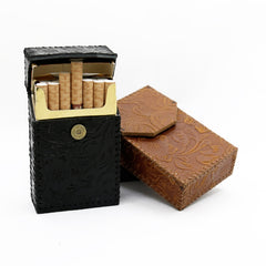 Handmade Cool Leather Mens Engraved Cigarette Holder Case Cigarette Holder for Men - iwalletsmen