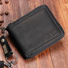 Handmade Leather Mens Chain Biker Wallet Cool Leather Wallet Bifold billfold Wallets - iwalletsmen