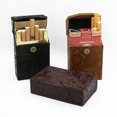 Handmade Cool Leather Mens Engraved Cigarette Holder Case Cigarette Holder for Men - iwalletsmen