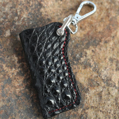 Cool Mens Leather Black disposable Lighter Case with Loop lighter Holder with clips - iwalletsmen