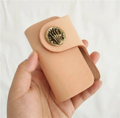 Handmade Mens Beige Leather Biker Key Wallets Cool Small Key Wallet Key Holder - iwalletsmen