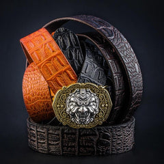 Handmade Genuine Leather Punk Rock Chinese Monster Mens Cool Men Biker Trucker Leather Belt