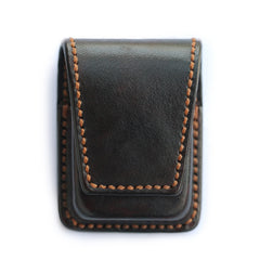 Cool Mens Leather Zippo Lighter Cases with Loop Zippo lighter Holder with clips - iwalletsmen