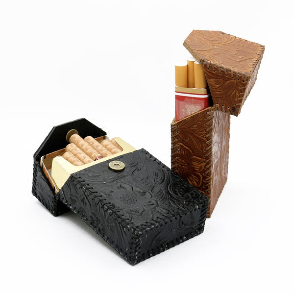 Handmade Cool Leather Mens Engraved Cigarette Holder Case Cigarette Holder for Men - iwalletsmen