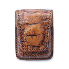 Cool Mens Brown Leather Zippo Lighter Cases with Loop Zippo lighter Holders with clips - iwalletsmen