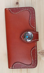 Handmade Vintage Leather Mens Long Wallet Cool Bifold Long Wallet for Men - iwalletsmen