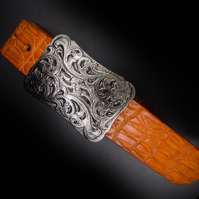 Handmade Genuine Leather Punk Rock Chinese Floral Mens Cool Men Biker Trucker Leather Belt