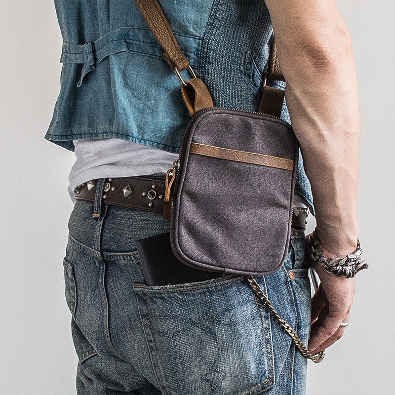 Canvas Belt Pouch Mens Waist Bag Hip Pack Belt Bag Fanny Pack Bumbag for Men - iwalletsmen