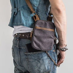 Canvas Belt Pouch Mens Waist Bag Hip Pack Belt Bag Fanny Pack Bumbag for Men - iwalletsmen
