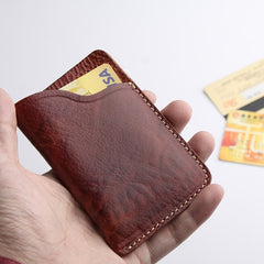 Handmade Leather Mens Cool billfold Wallet Card Holder Small Card Slim Wallets for Men