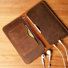 Handmade Leather Mens Cool Long Leather Wallet Slim Phone Clutch Wallet for Men - iwalletsmen