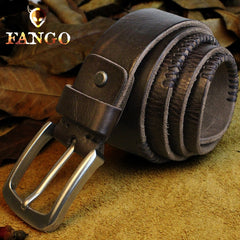Handmade Genuine Leather Mens Leather Men Brown Black Belt for Men Cool Leather Belt