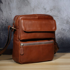 Genuine Leather Mens Cool Messenger Bag Chest Bag Bike Bag Cycling Bag for men