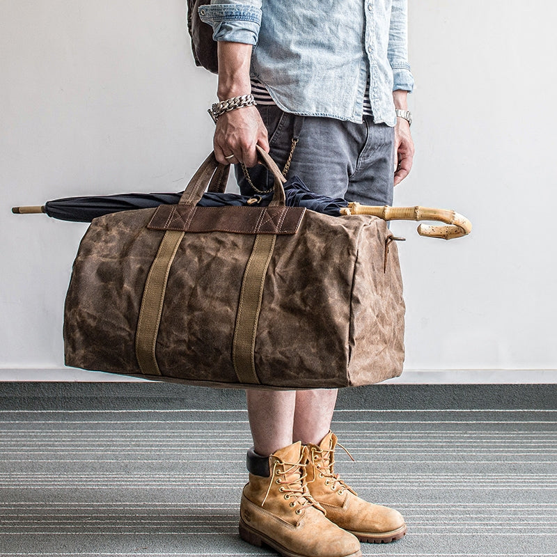 Canvas Mens Cool Weekender Bag Travel Bag Duffle Bags Overnight Bag Holdall Bag for men - iwalletsmen