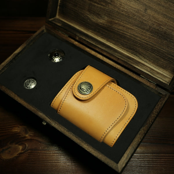 Handmade Leather Biker Wallet Mens Cool Chain Wallet Trucker Wallet with Chain