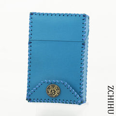 Cool Handmade Leather Mens Blue Cigarette Holder Case for Men - iwalletsmen