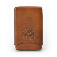 Handmade Beige Leather Mens 20pcs Cigarette Case Cool Custom Cigarette Case for Men - iwalletsmen