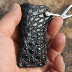 Cool Mens Leather Black disposable Lighter Case with Loop lighter Holder with clips - iwalletsmen