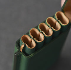 Handmade Green Leather Womens 10pcs Cigarette Holder Case Cool Custom Cigarette Case for Women - iwalletsmen