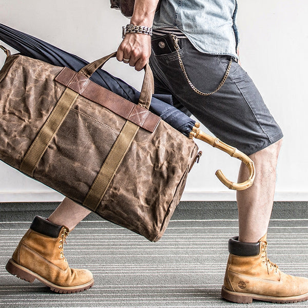 Canvas Mens Cool Weekender Bag Travel Bag Duffle Bags Overnight Bag Holdall Bag for men - iwalletsmen