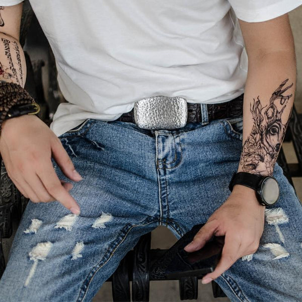 Handmade Genuine Leather Punk Rock Western Country Mens Cool Men Biker Trucker Leather Belt